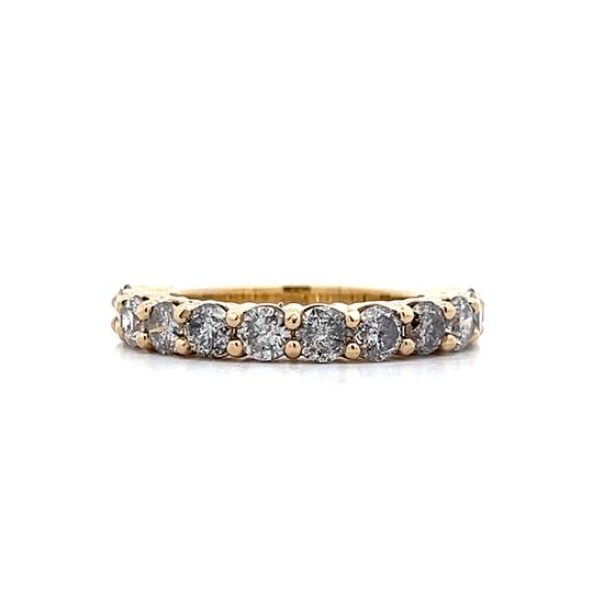 Salt Pepper Diamond Wedding Band in 14k Yellow Gold - Main Image