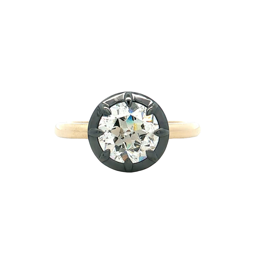 1.99 Old European Diamond Engagement Ring 14k Yellow Gold