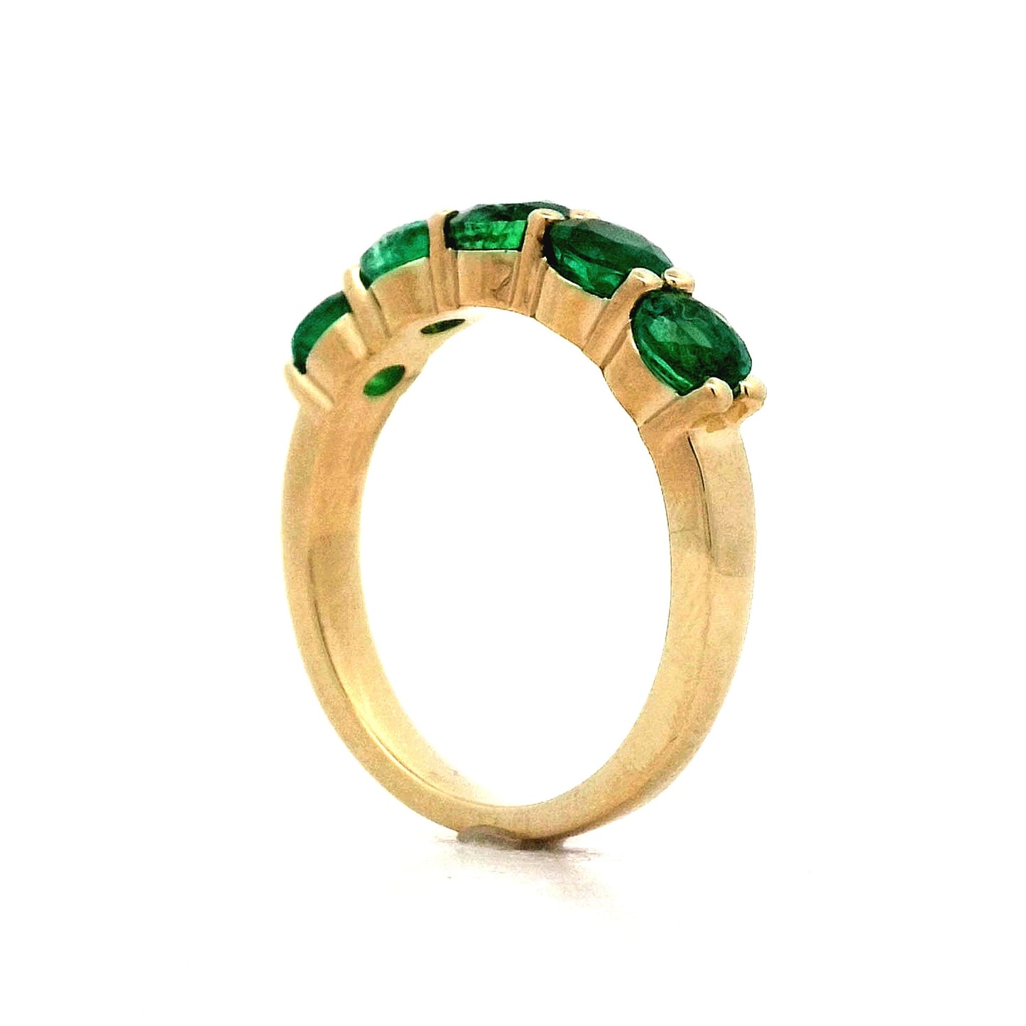 1.80 Five Stone Emerald Ring in 14k Yellow Gold