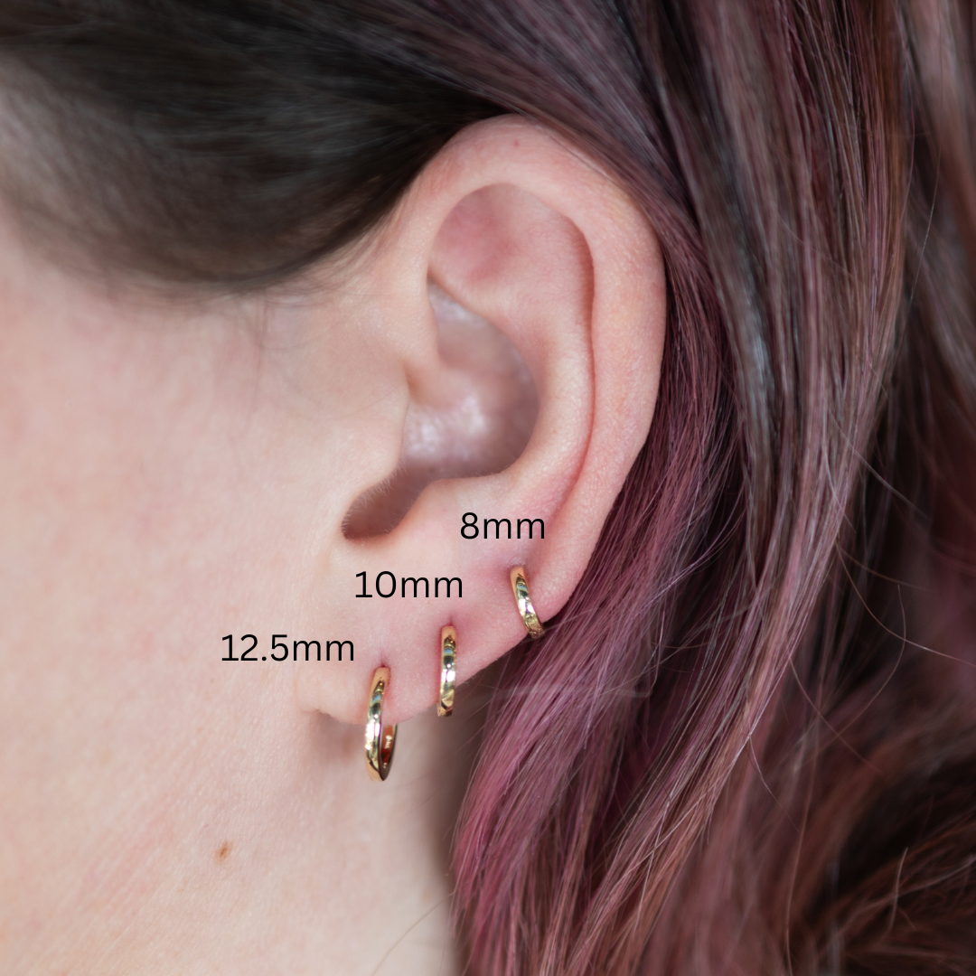 High Polish Hoop Earrings in 14k Yellow Gold