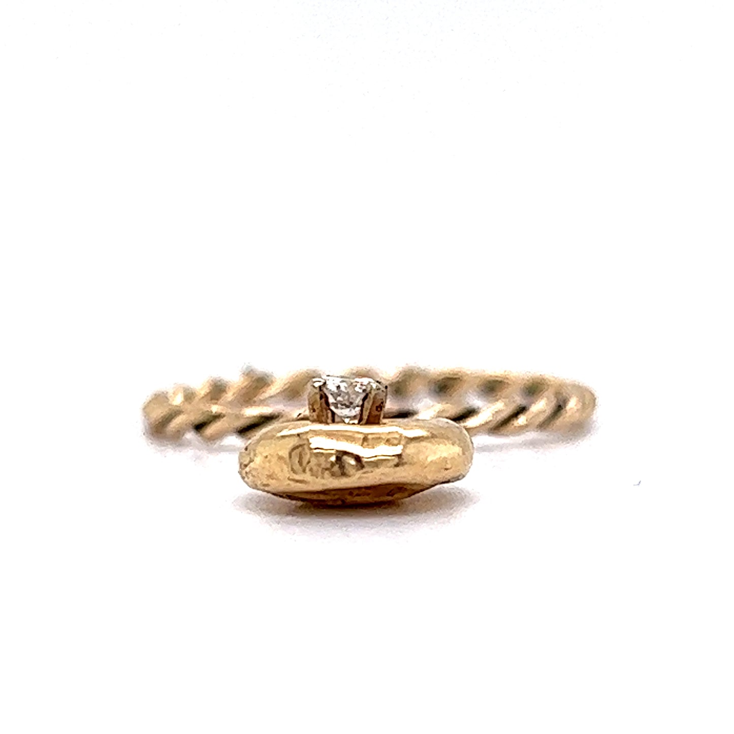 Twisted Yellow Gold Charm Ring