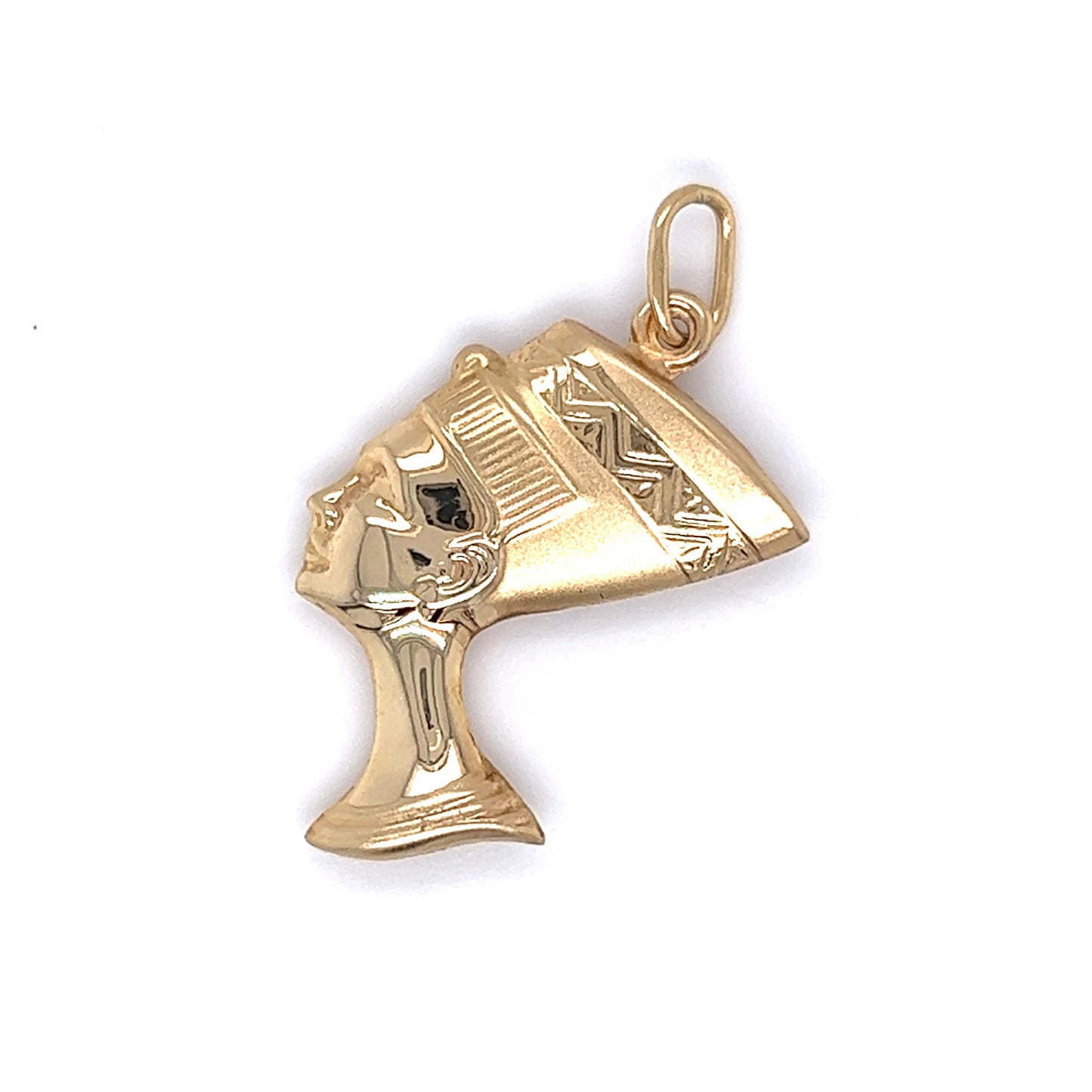 Nefertiti Charm Pendant Necklace in 14k Yellow Gold