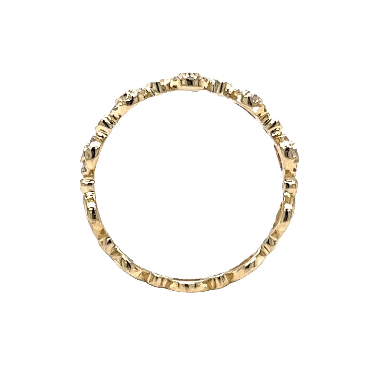 .28 Round Brilliant Diamond Stacking Ring in 14k Yellow Gold