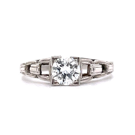 Vintage Single Diamond Engagement Ring Art Deco in 18k