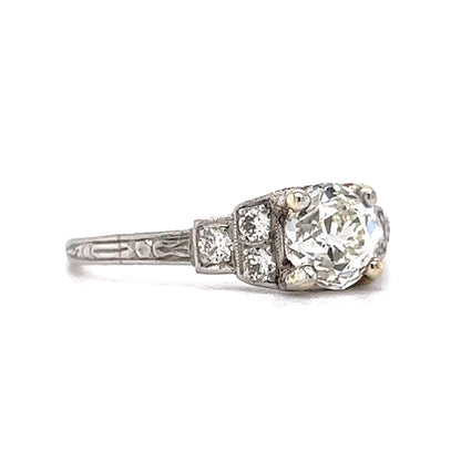 Art Deco Step Diamond Engagement Ring in Platinum