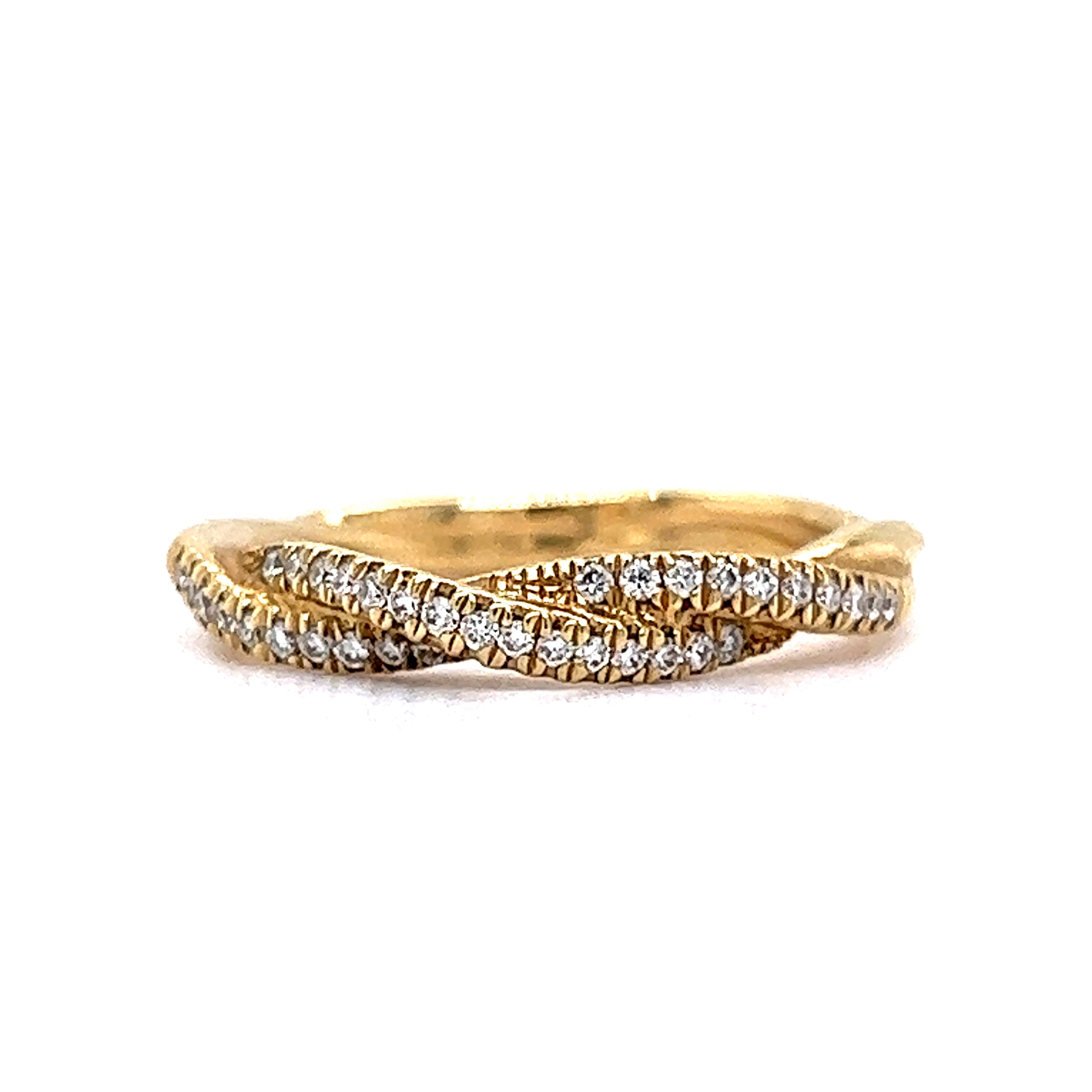 Diamond Twisted Wedding Band 14k Yellow Gold – Filigree Jewelers Diamond Twisted Wedding Band 14k Yellow Gold – Filigree Jewelers