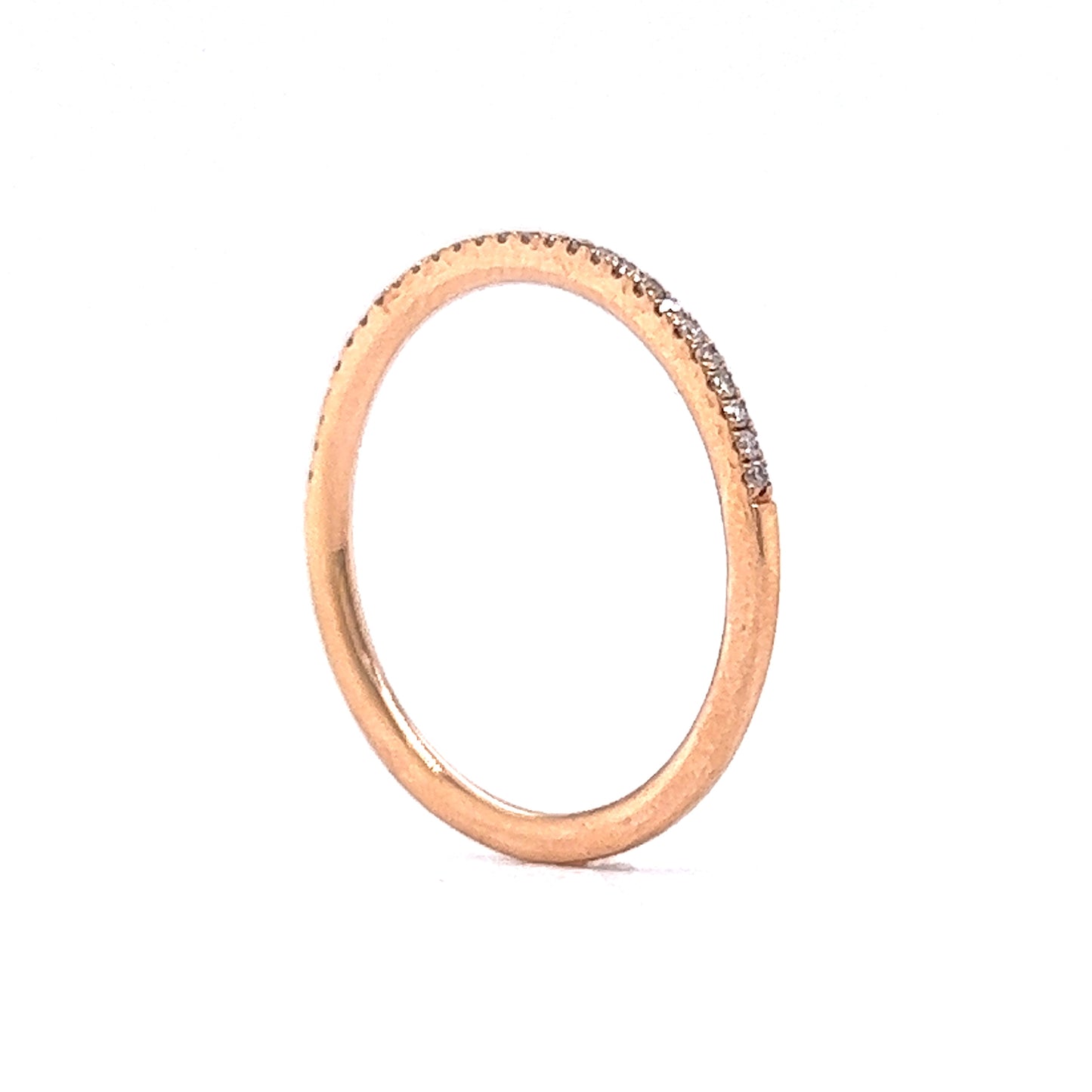 Simple Thin Diamond Wedding Band in 14k Rose Gold