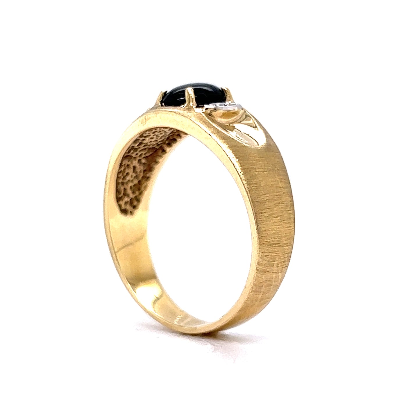 1.02 Cabochon Cut Cat's Eye Cocktail Ring in 14k Yellow Gold