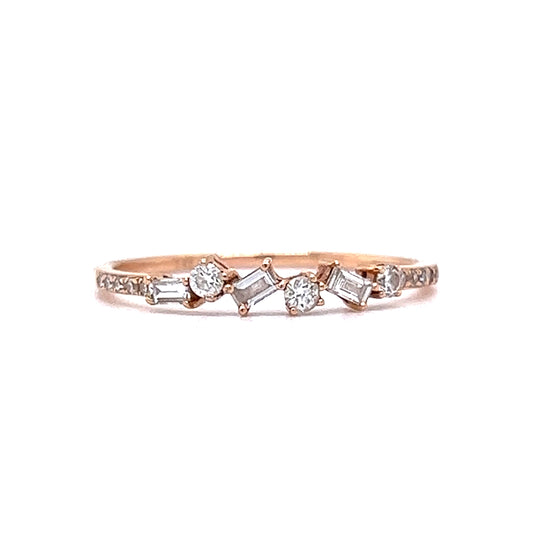 .36 Baguette Diamond Stacking Band in 14k Rose Gold