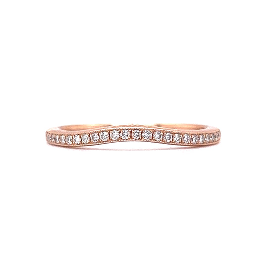 .13 Curved Diamond Wedding Band in 14k Rose Gold