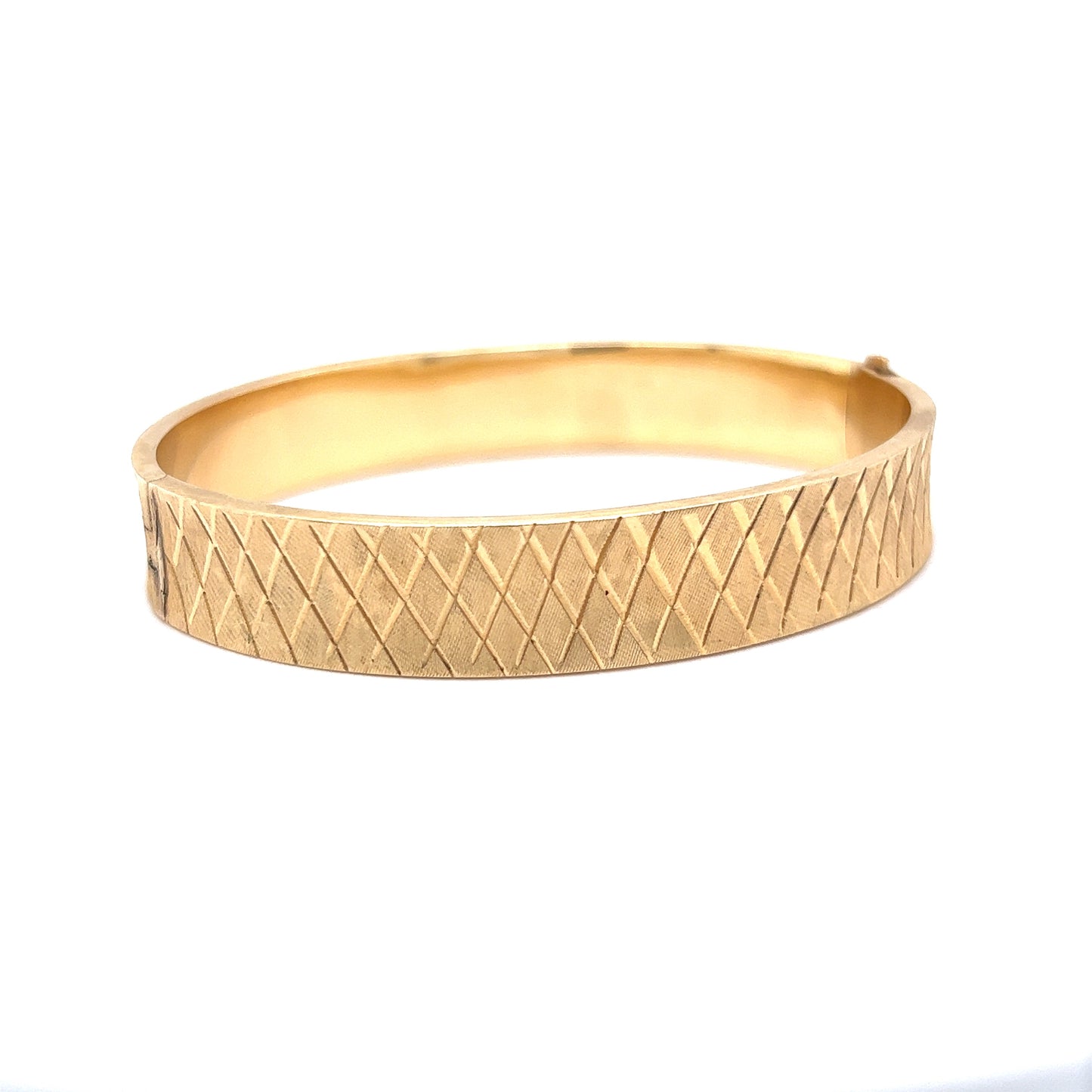 Textured Bangle Bracelet in 14k Yellow Gold