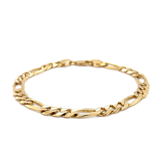 Men's Figaro Link Bracelet in 14k Yellow Gold