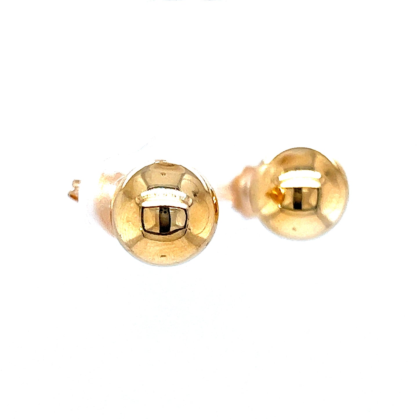 Polished Ball Stud Earrings in 14k Yellow Gold