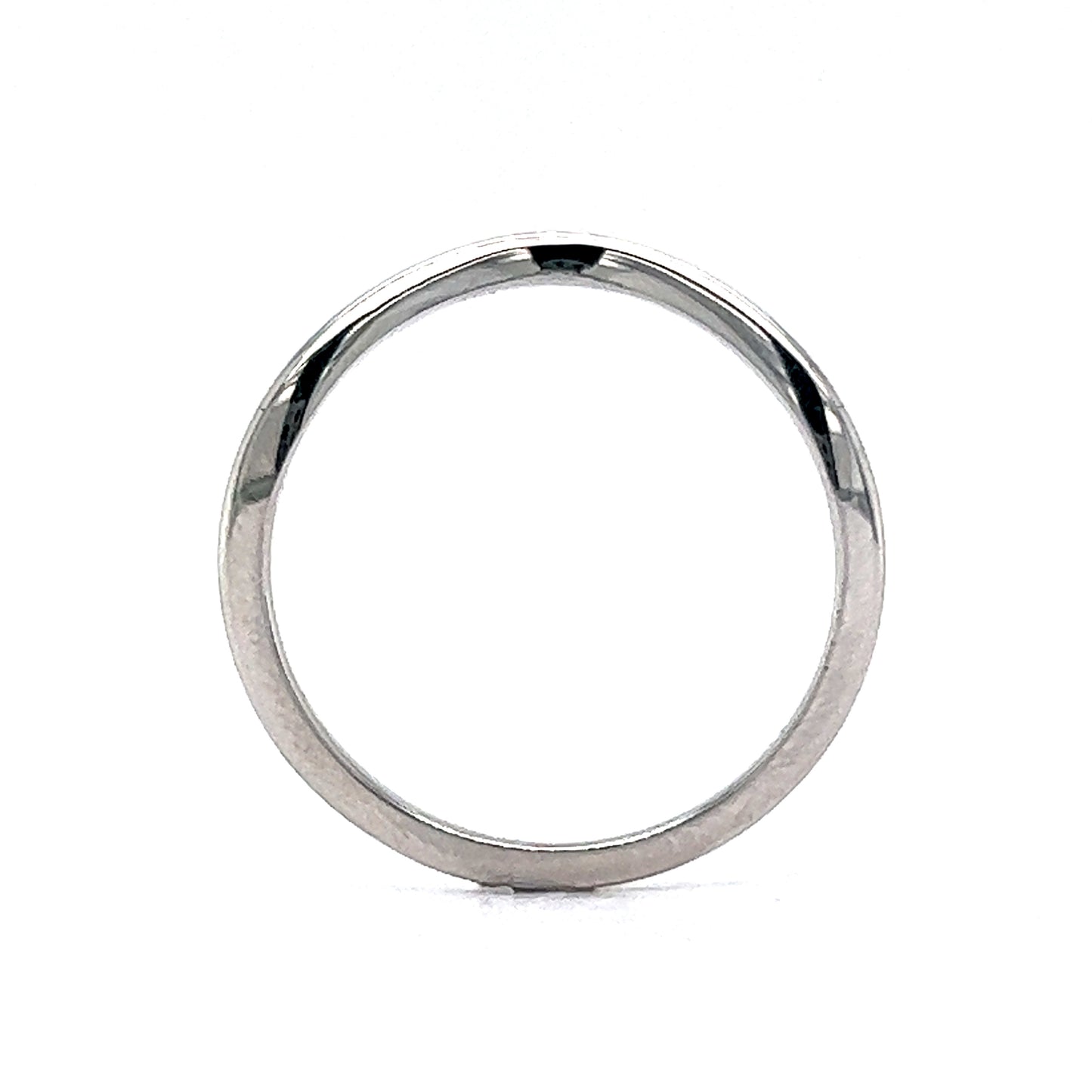 Thin Curved Wedding Band in 14k White Gold