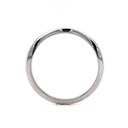 Thin Curved Wedding Band in 14k White Gold