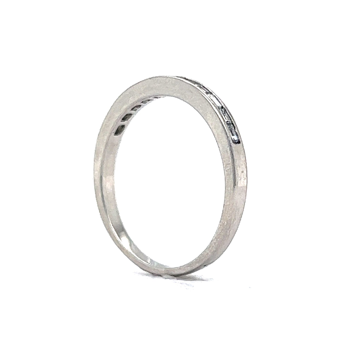 Wedding Band Modern .33 Baguette Cut Diamonds in Platinum