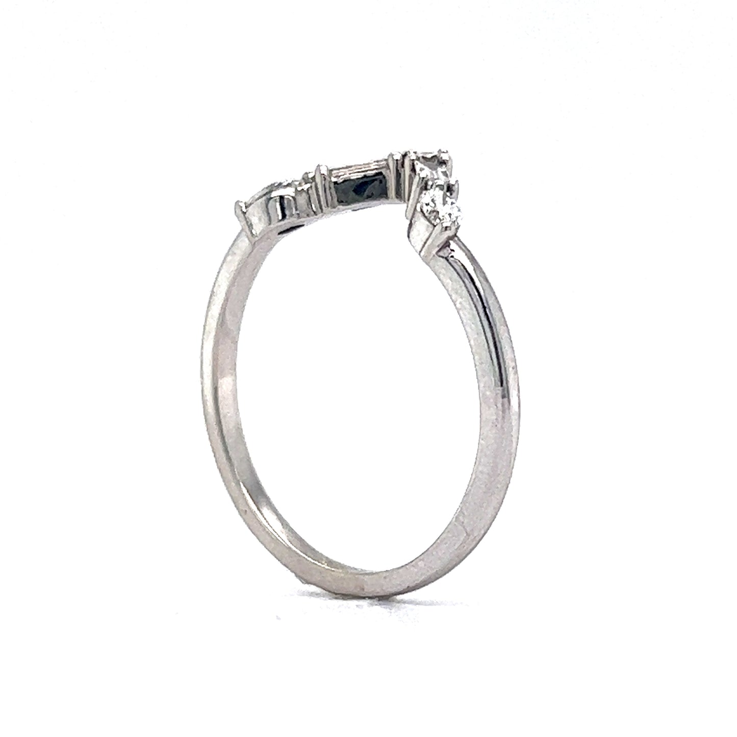 .31 Diamond V Shape Wedding Band in 14k White Gold