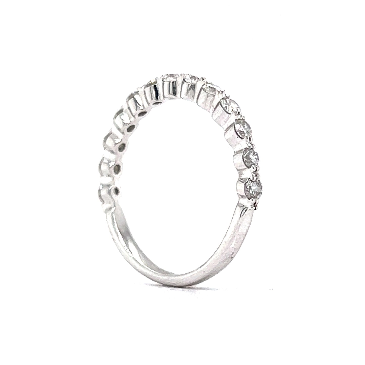 .53 Diamond Half-Eternity Wedding Band in 14k White Gold