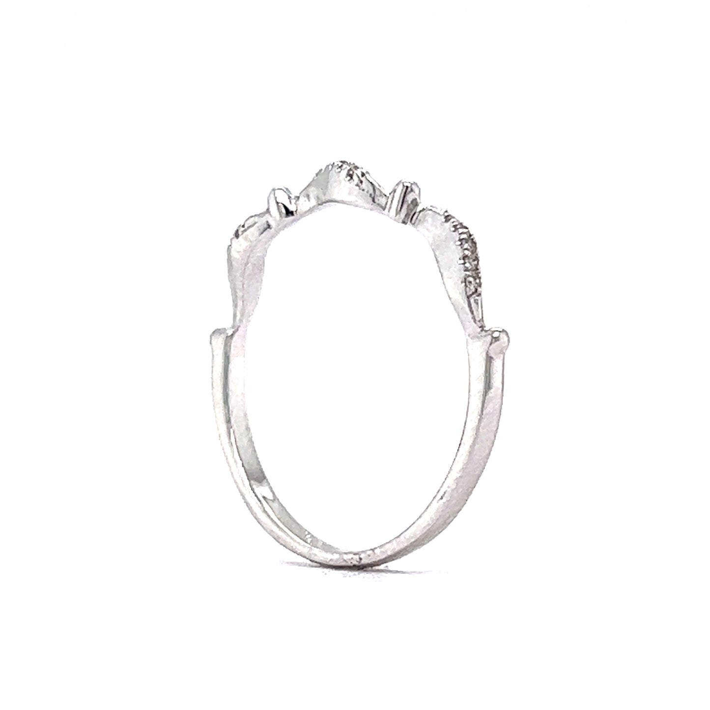.04 Unique Pave Diamond Band in 14k White Gold