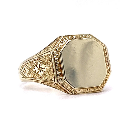 Men's Vintage Mid-Century Signet Ring in 14k Yellow Gold