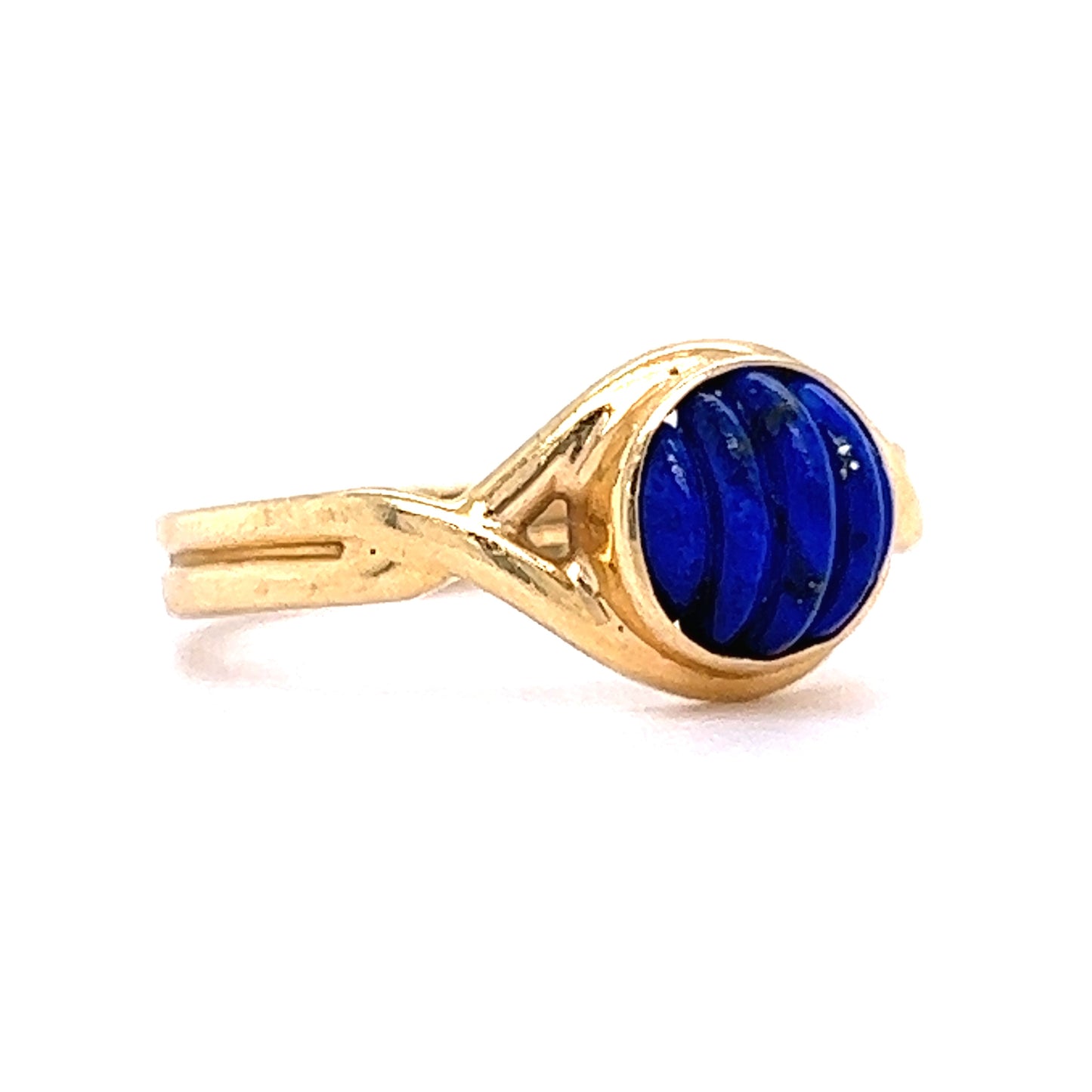1.27 Lapis Lazuli Cabochon Ring in Yellow Gold