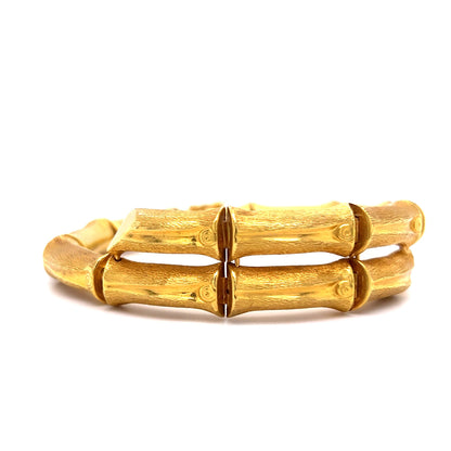 Bamboo Style Bangle Bracelet in 18k Yellow Gold
