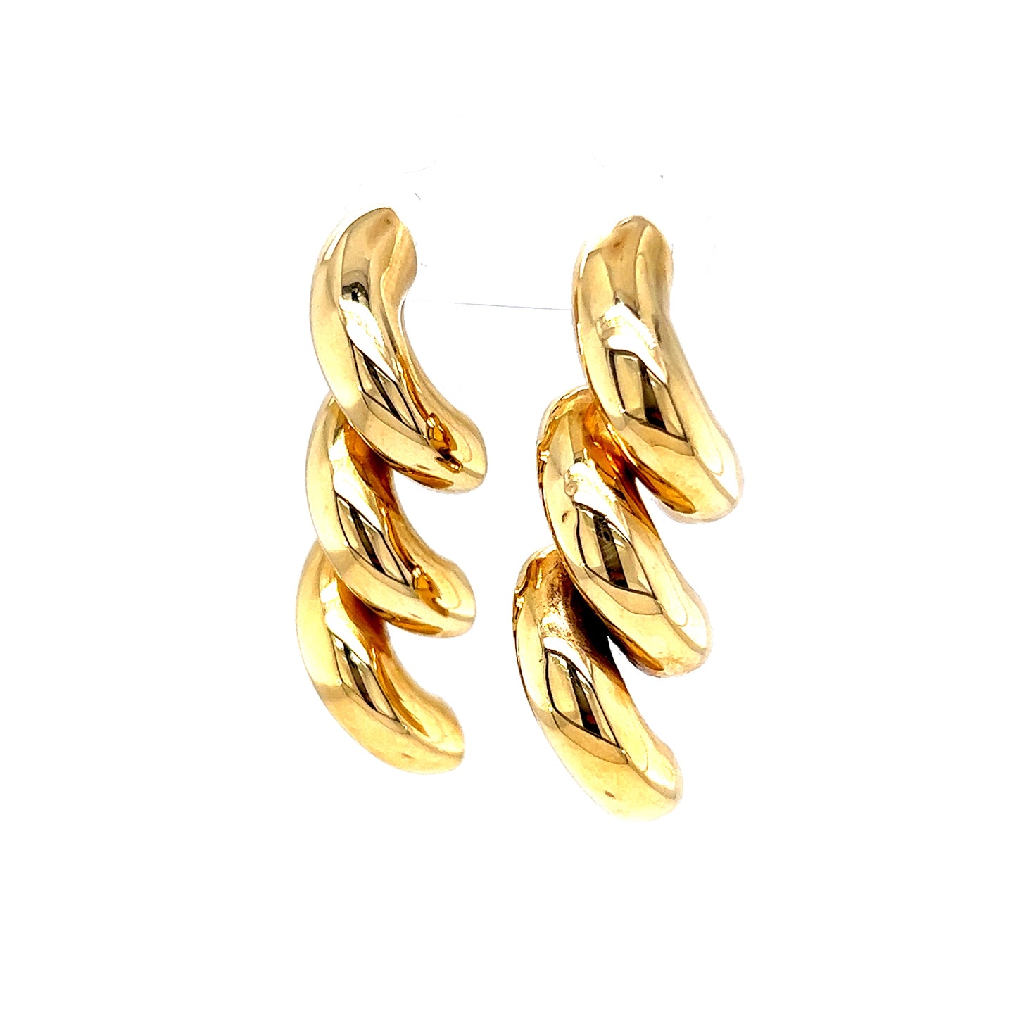 Chic Spiral Earrings in 14k Yellow Gold