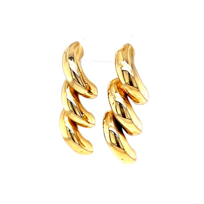 Chic Spiral Earrings in 14k Yellow Gold