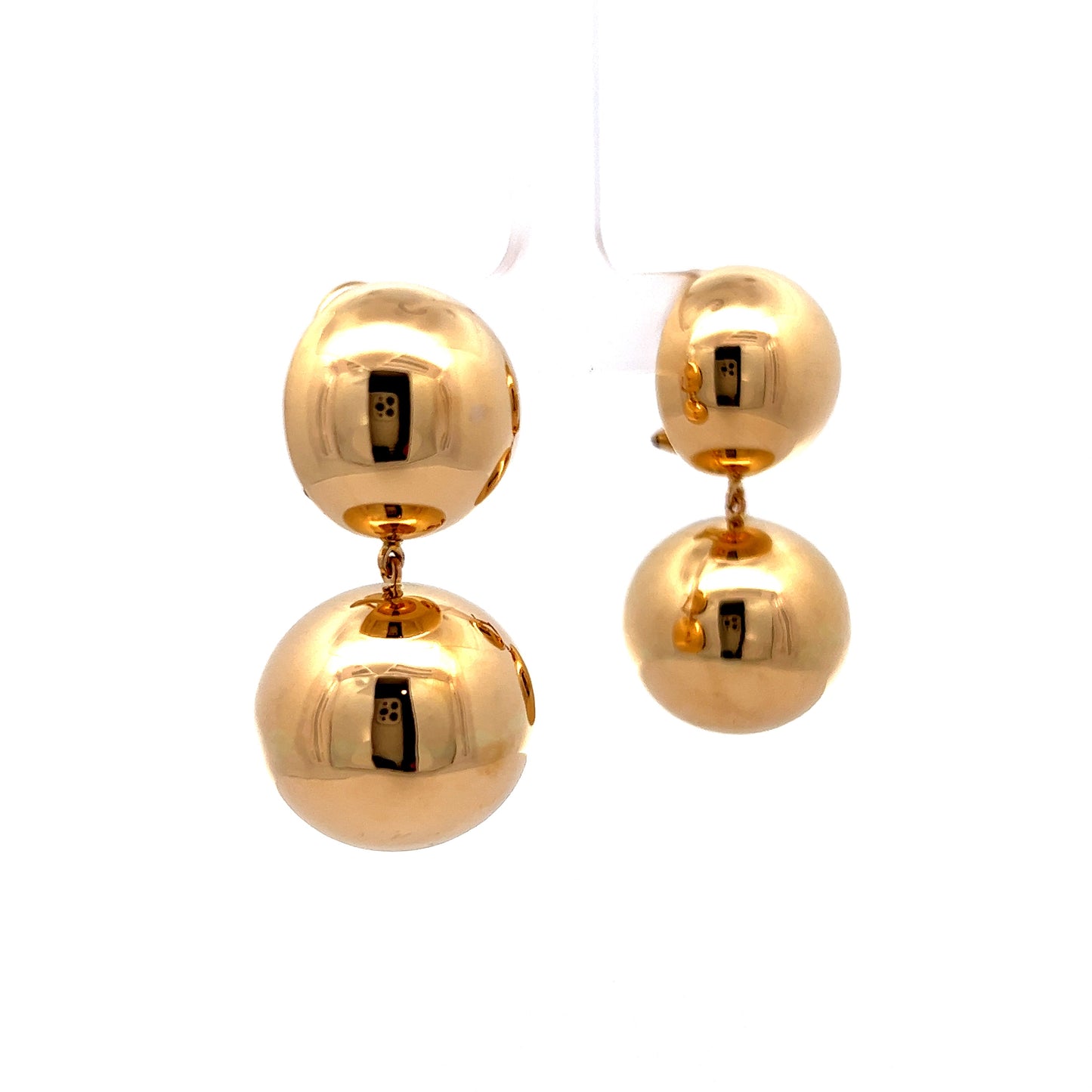 Ball Shaped Drop Earrings in 18k Yellow Gold