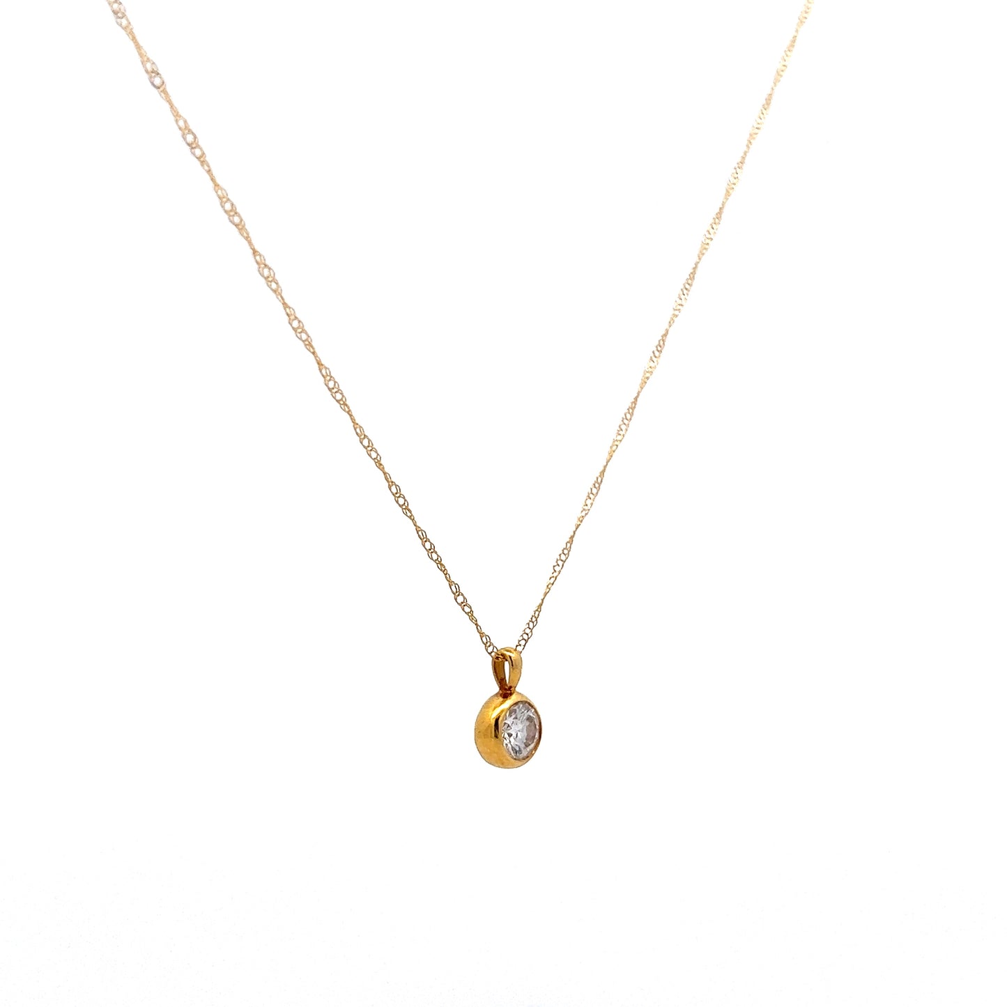 .53 Round Brilliant Diamond Necklace in 18k Yellow Gold