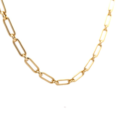 24" Paperclip Chain Necklace in 14k Yellow Gold