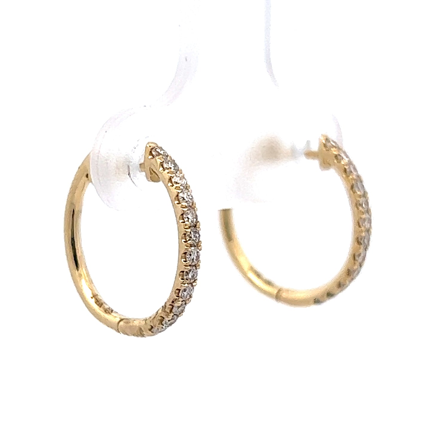 .24 Round Diamond Hoop Earrings in 14K Yellow Gold