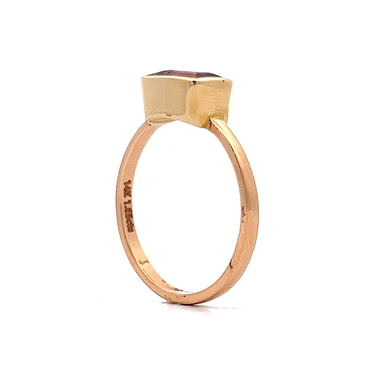 1.65 Pink Tourmaline Stacking Ring in 14k Yellow Gold