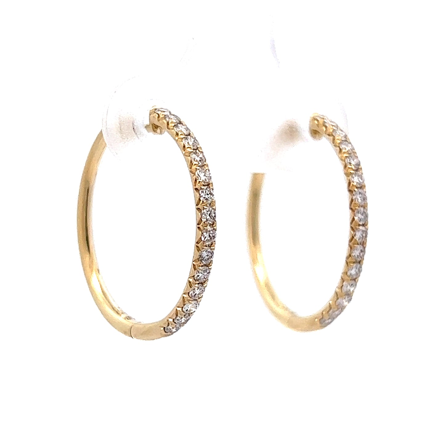 .40 Diamond Hoop Earrings in 14k Yellow Gold