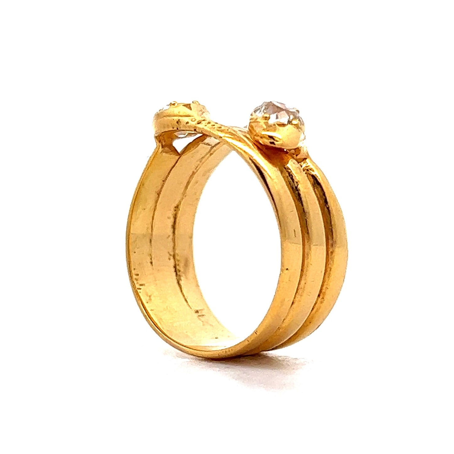 .29 Antique Victorian Diamond Snake Ring in 14k Yellow Gold
