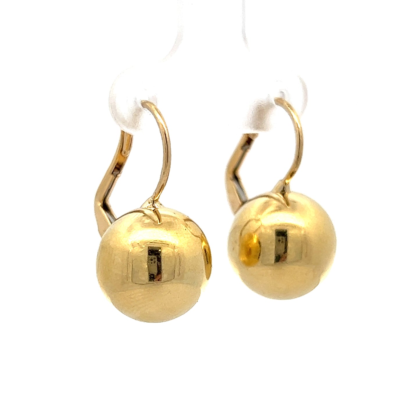Lightweight Ball Drop Earrings in 18k Yellow Gold