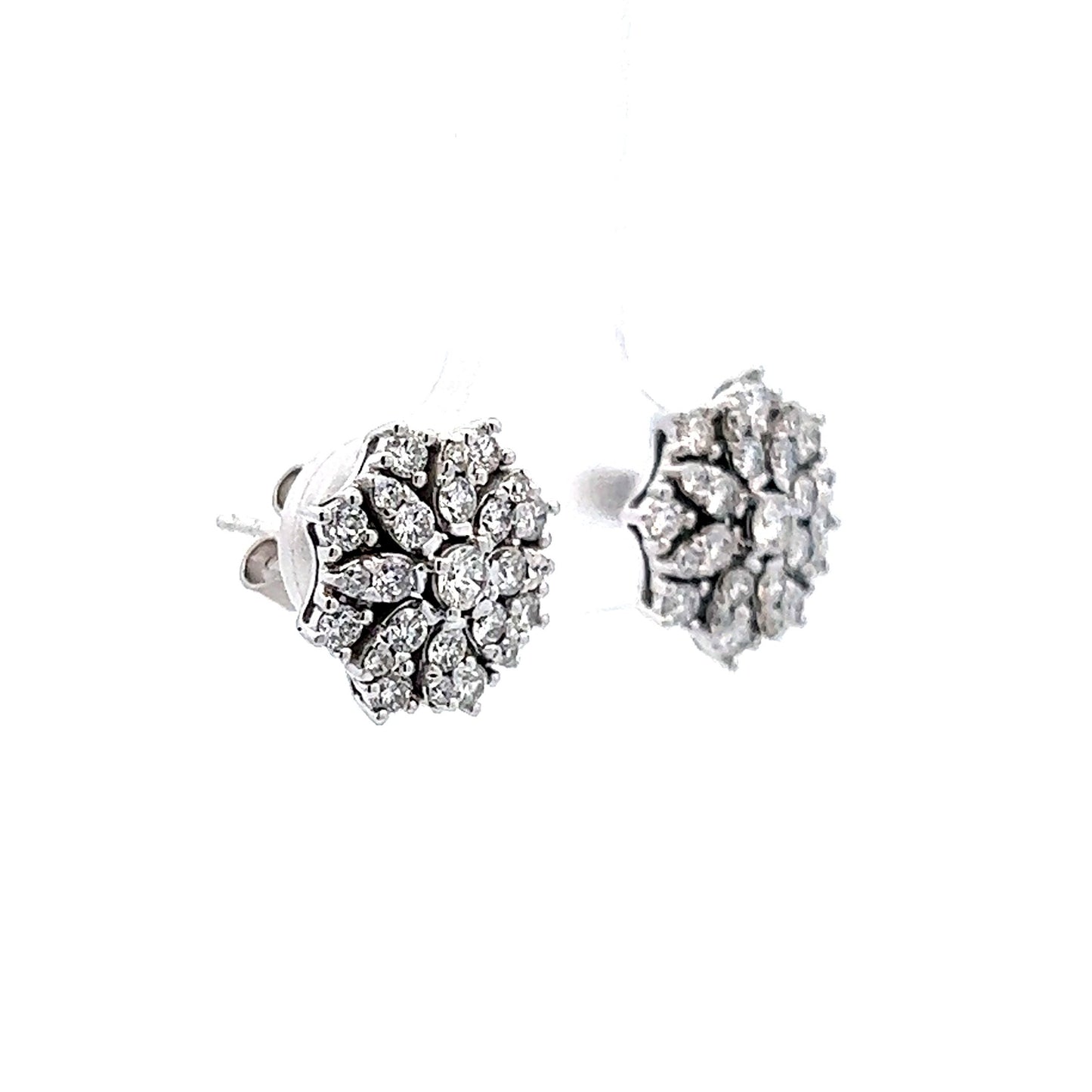 .94 Geometric Stud Earrings in 14k White Gold