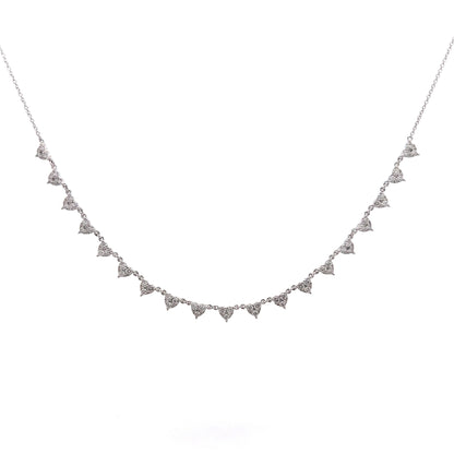 1.15 Diamond Station Necklace in 14k White Gold