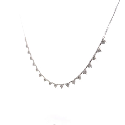 1.15 Diamond Station Necklace in 14k White Gold