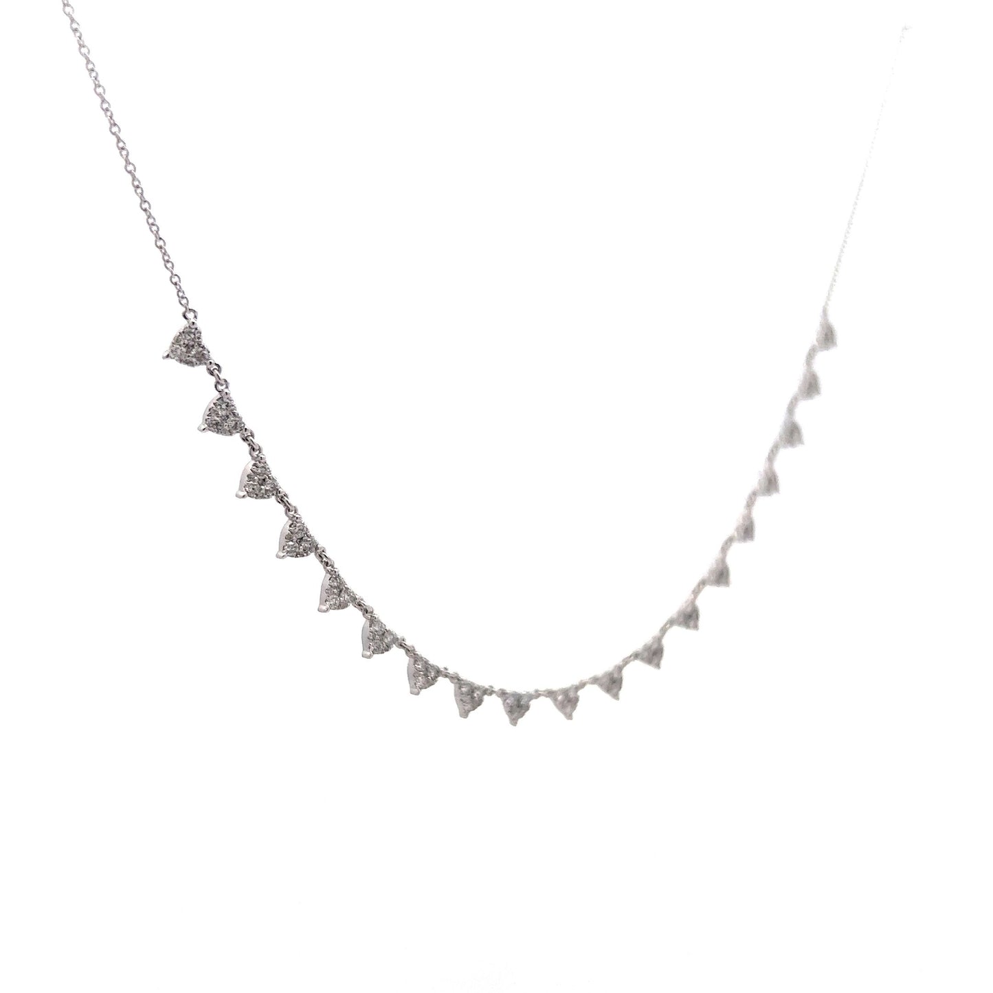 1.15 Diamond Station Necklace in 14k White Gold