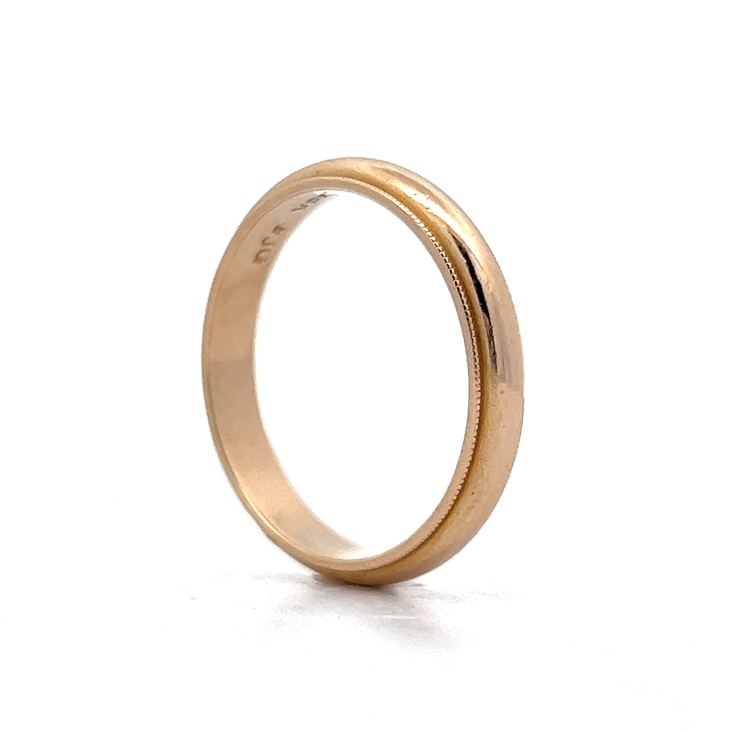 4mm Men's Milgrain Wedding Band in 18k Yellow Gold