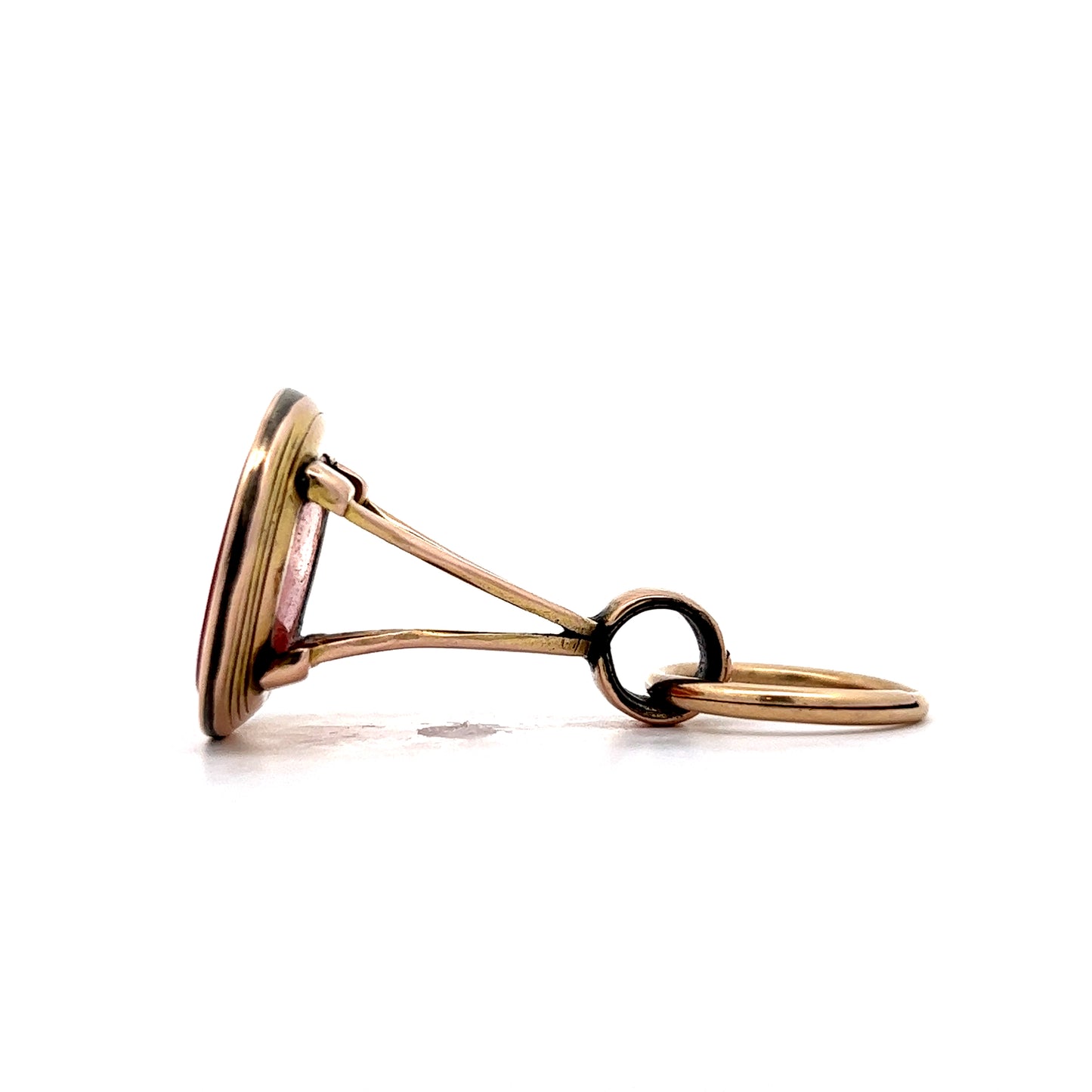 14.58 Red Carnelian Cabochon Necklace Pendant in Yellow Gold