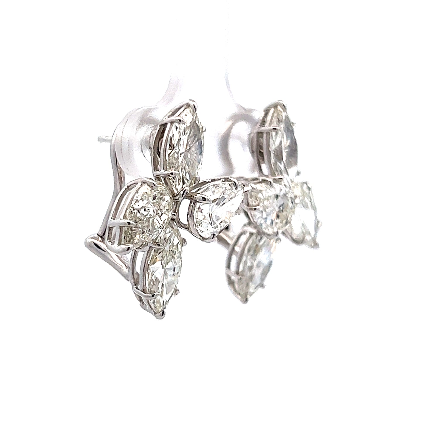 7.86 Marquise Diamond Stud Earrings in 18k White Gold