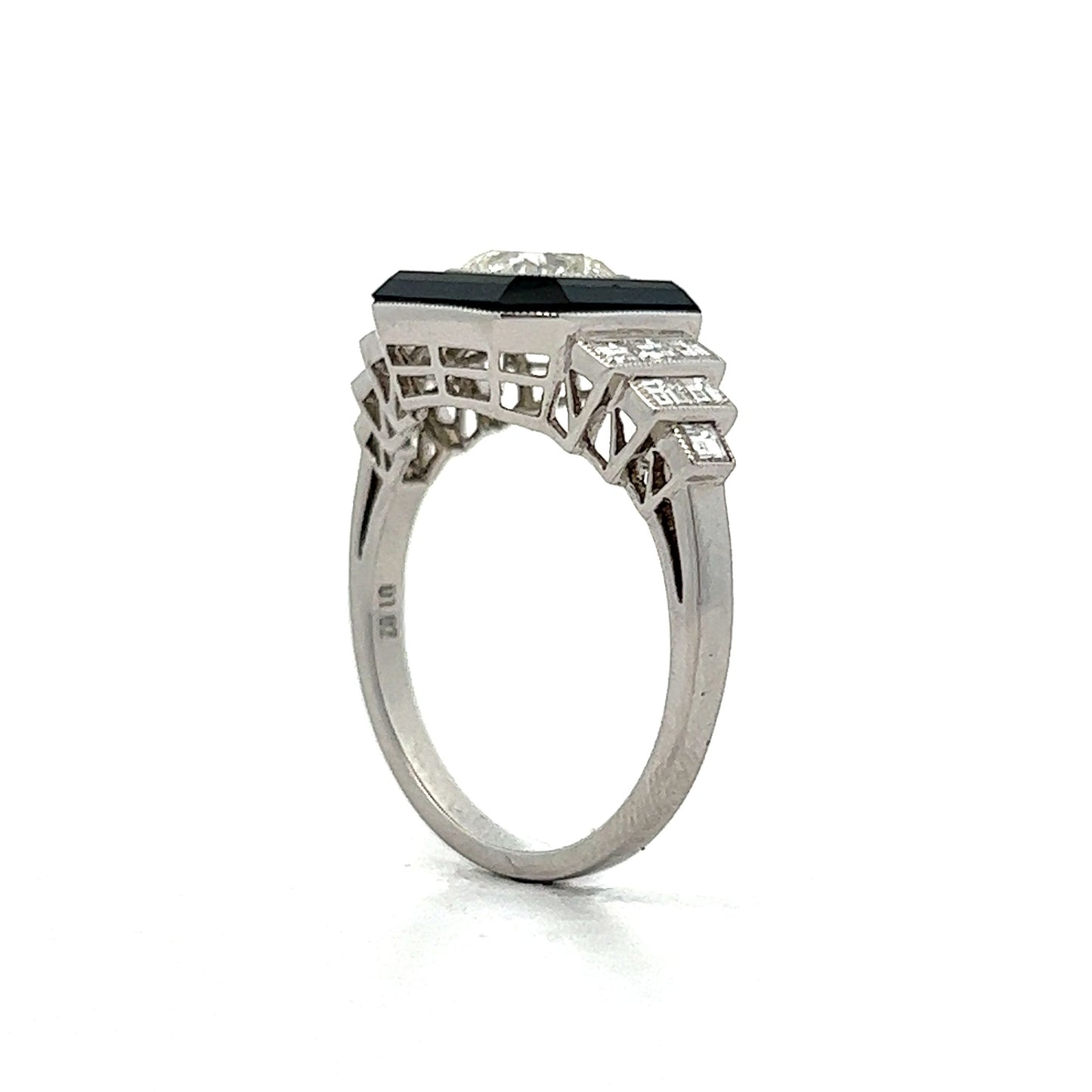 1.02 Transitional Cut Diamond Engagement Ring in Platinum