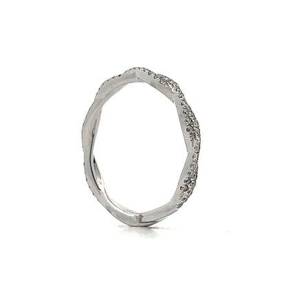 .29 Twisted Pave Wedding Band in 14k White Gold