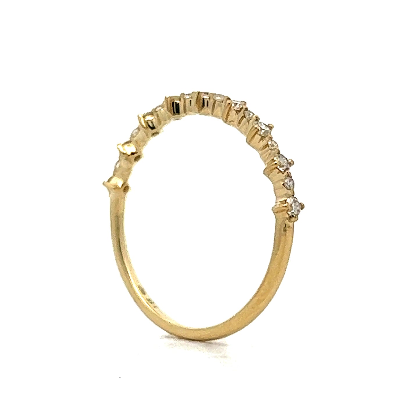 .21 Modern Diamond Wedding Band in 14k Yellow Gold