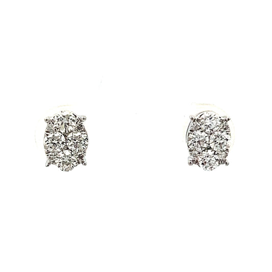 .66 Pave Diamond Stud Earrings in 14k White Gold