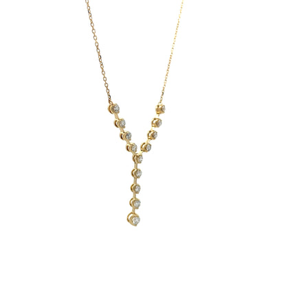 .78 Diamond Y Pendant Necklace in 14k Yellow Gold