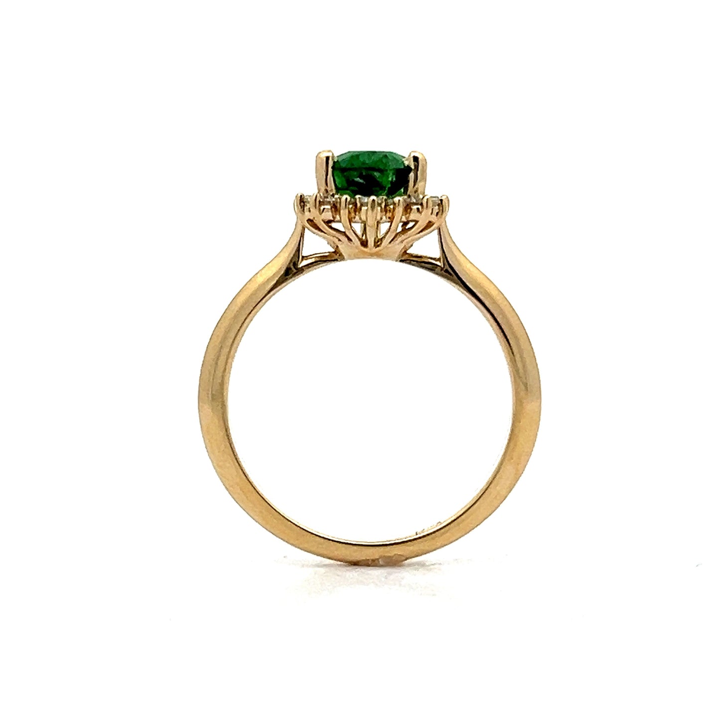 1.53 Tsavorite Garnet Engagement Ring in Yellow Gold