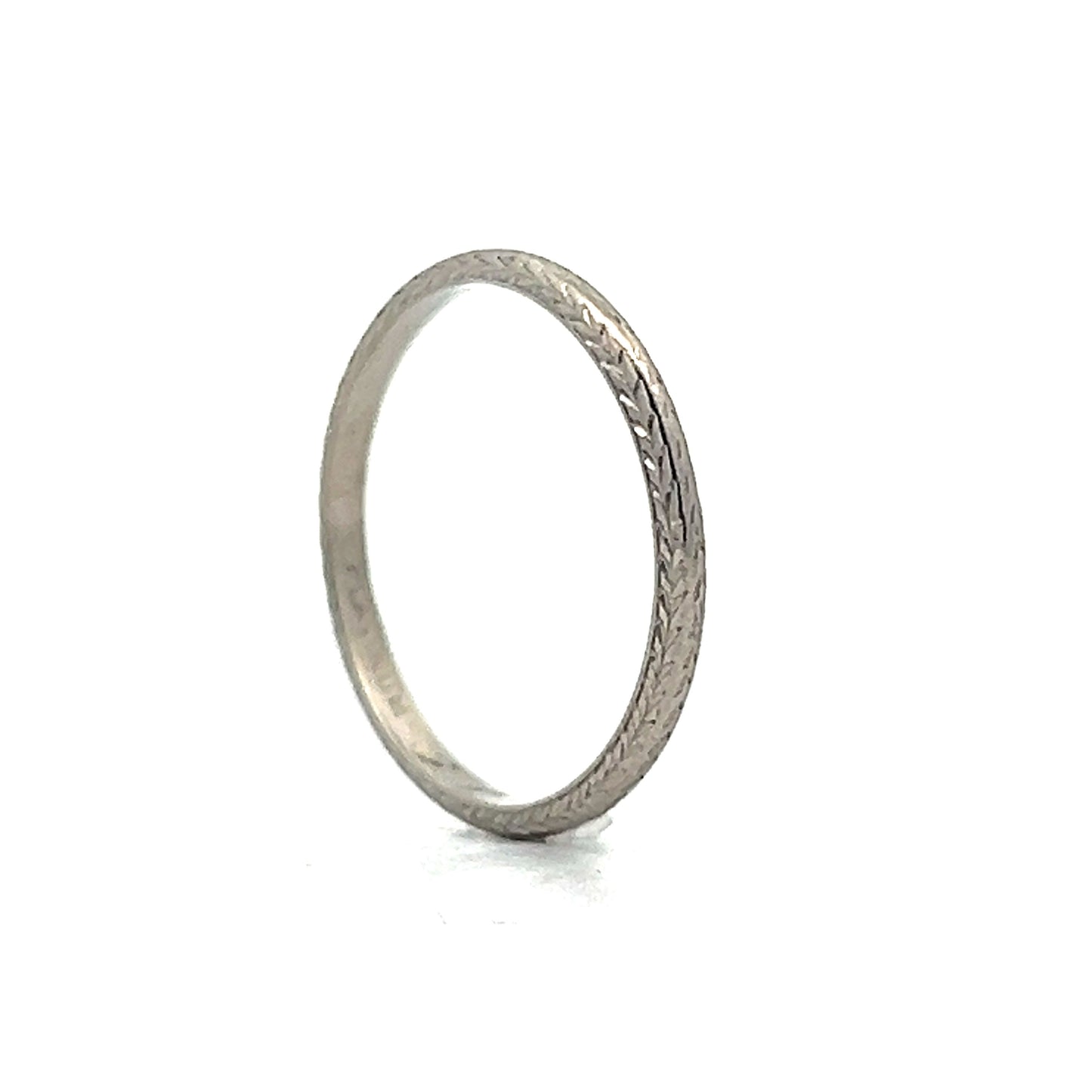 Antique Art Deco Chevron Wedding Band in Platinum